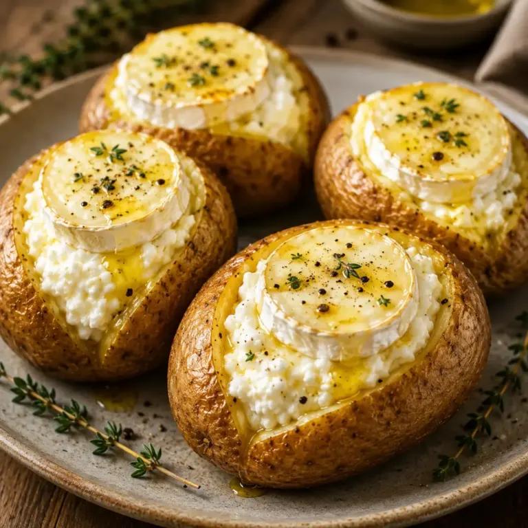 Pommes de Terre Farcies au Chèvre Frais et Fromage Fondant