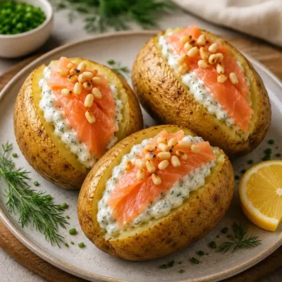 Pommes de Terre Farcies au Saumon Fumé