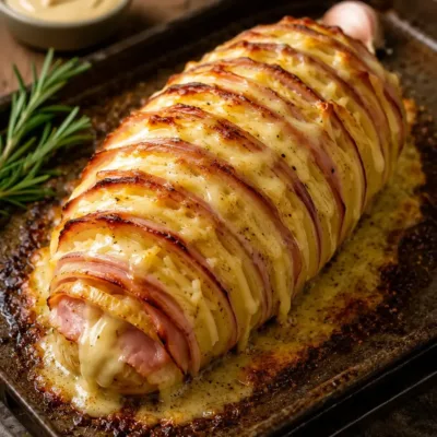 Pommes de Terre Hasselback au Jambon et Fromage