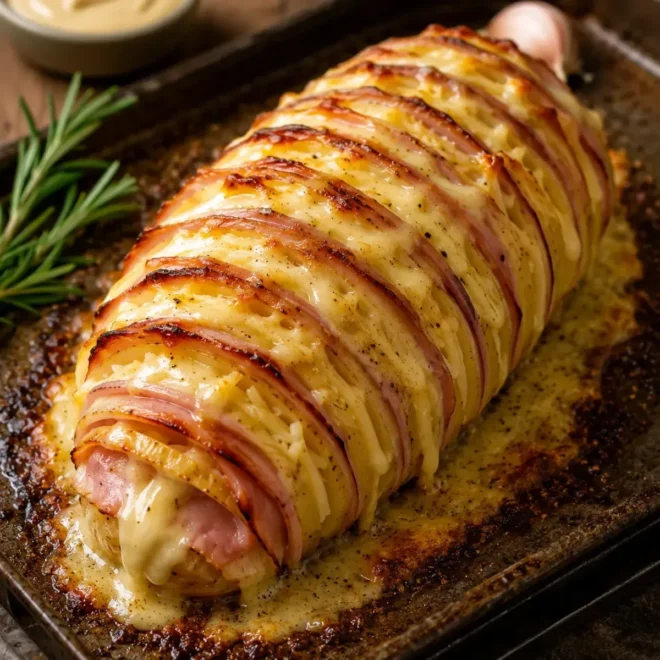 Pommes de Terre Hasselback au Jambon et Fromage Fondant