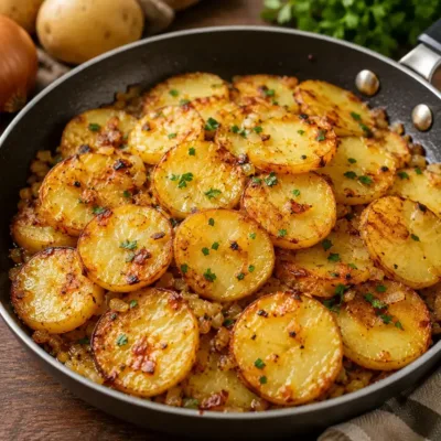 Pommes de Terre Sautées à l'Ail et aux Oignons
