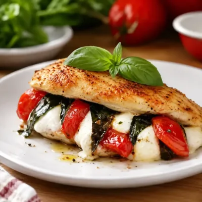 Poulet au basilic et mozzarella : recette facile