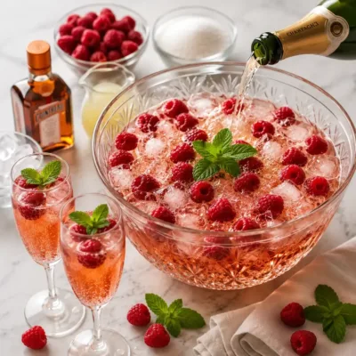 Punch Framboise au Champagne : Élégance et Pétillance