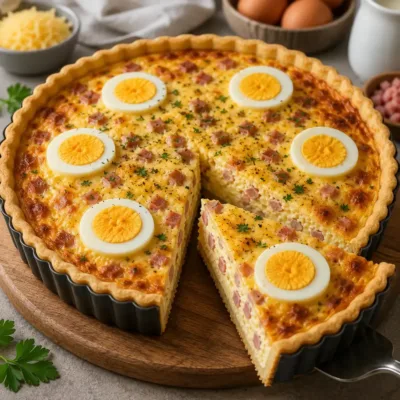 Quiche au Jambon et Œufs Durs : Recette Facile