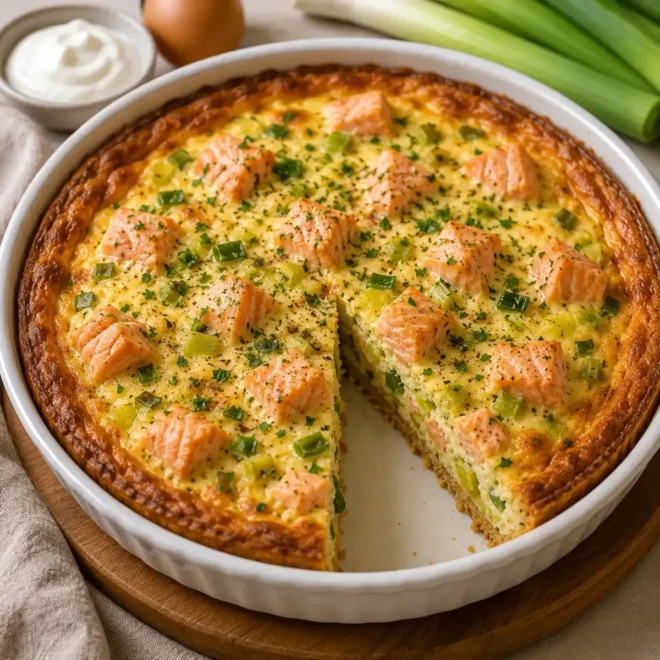 Quiche au Saumon et Fondue de Poireaux
