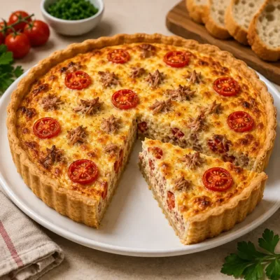 Quiche au Thon et Tomates Cerises : Recette Facile