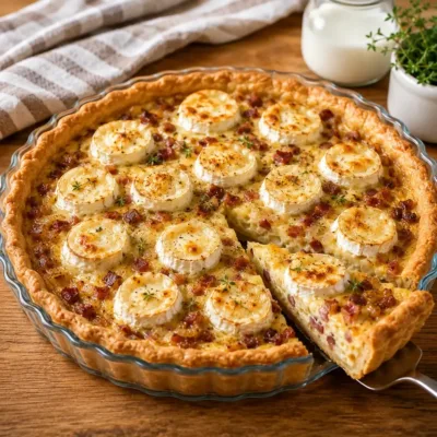 Quiche aux Oignons Caramélisés et Chèvre