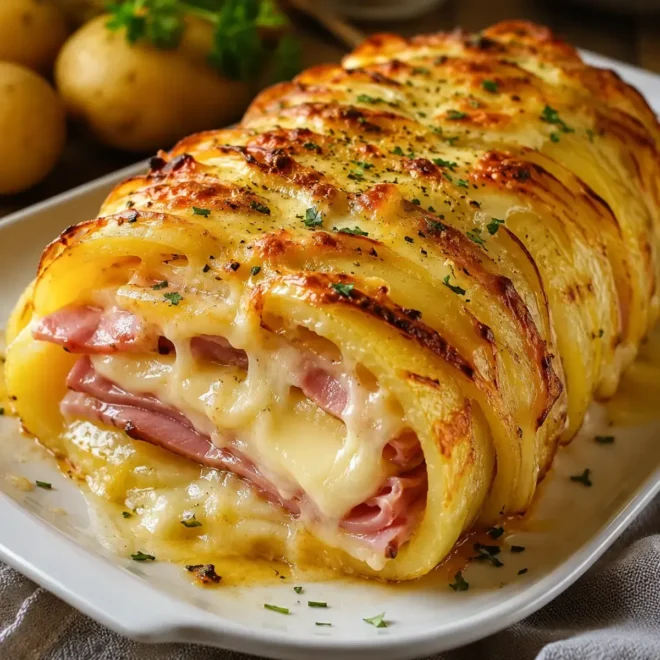 Rôti de Pommes de Terre au Jambon et Fromage Fondant
