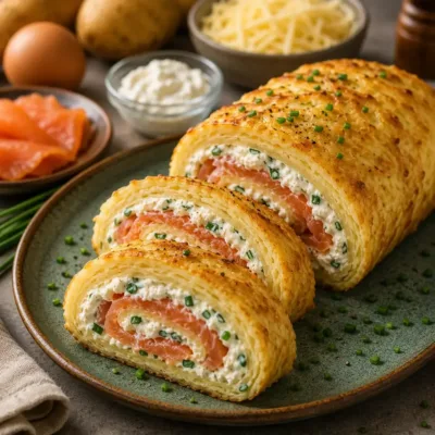Roulade de Pommes de Terre au Saumon Fumé
