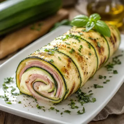 Roulé de Courgette au Jambon et Mozzarella