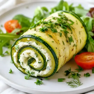 Roulé de Courgette Grillée au Fromage Frais