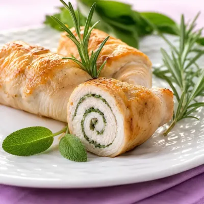 Roulé de Dinde aux Herbes et Fromage Frais