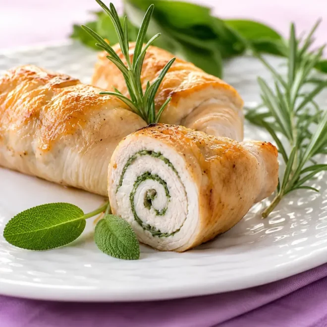 Roulé de Dinde aux Herbes et Fromage Frais