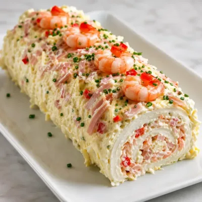 Roulé de Pain de Mie aux Crevettes et Jambon
