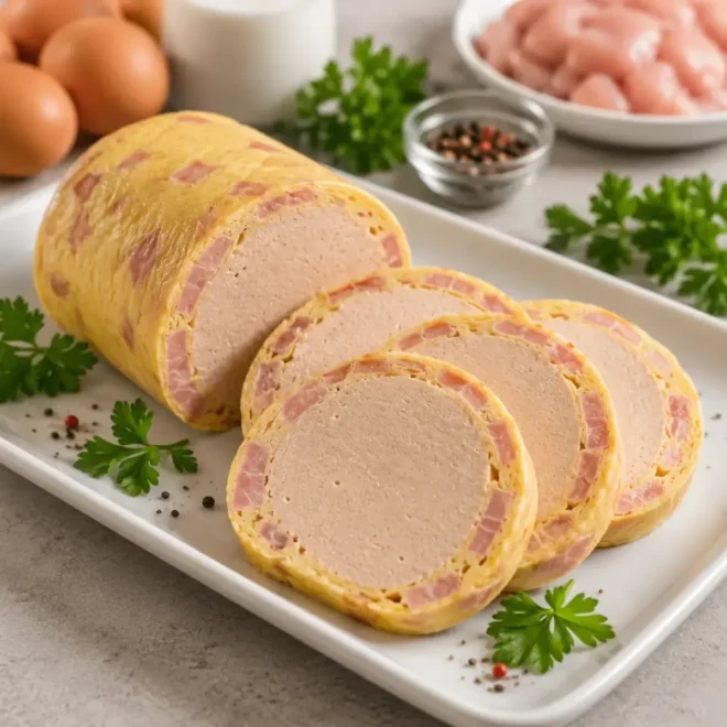 Roulé de Poulet et Jambon en Omelette