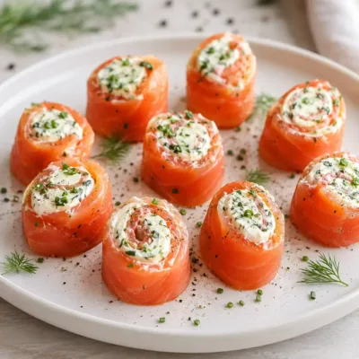 Roulé de Saumon Fumé au Fromage Frais
