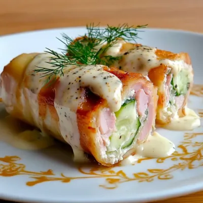 Roulés de Jambon au Fromage Frais et Concombre