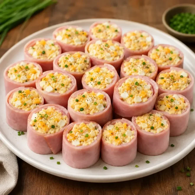 Roulés de Jambon aux Œufs Mimosa et Cheddar : Une Entrée Gourmande et Facile