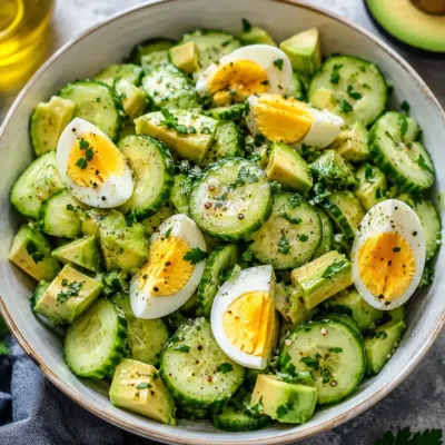 Salade Concombre, Avocat et Œufs : Fraîche et Saine