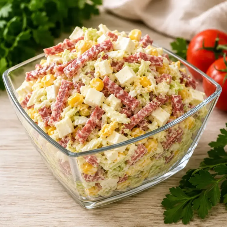 Salade de Chou, Salami et Fromage : Une Recette Fraîche et Gourmande
