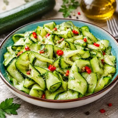 Salade de courgettes marinées délicieuse et fraîche