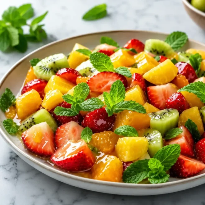 Salade de Fruits Frais à la Menthe : un dessert coloré, léger et parfumé