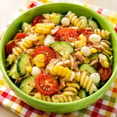 Salade de Macaroni au Thon et Maïs : Fraîche et Délicieuse