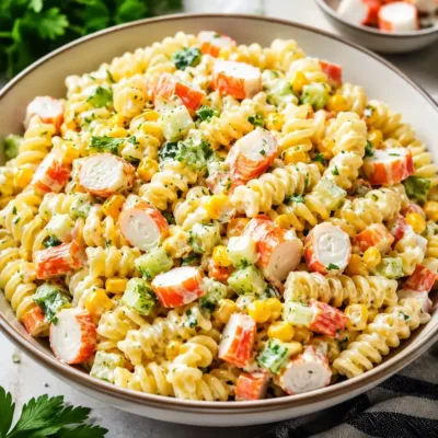 Salade de Pâtes au Surimi : Fraîche et Gourmande