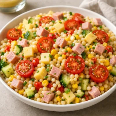 Salade de Perles, Jambon et Fromage Gourmande