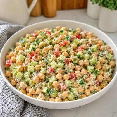 Salade de Pois Chiches et Concombre Fraîche