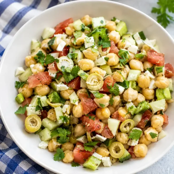 Salade de Pois Chiches Méditerranéenne : Fraîche, Colorée et Pleine de Saveurs