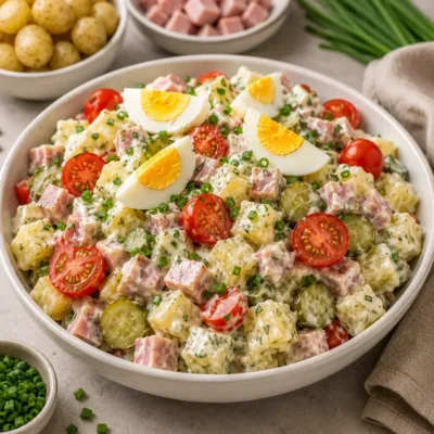 Salade de Pommes de Terre au Jambon et Herbes