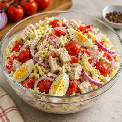 Salade de Poulet, Chou Chinois et Œufs Durs