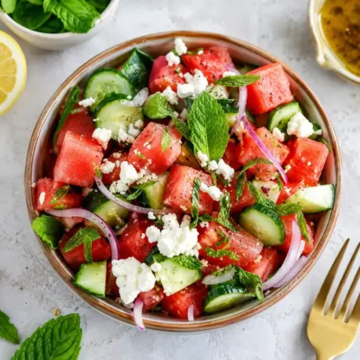 Salade Pastèque-Feta-Menthe : Fraîcheur Estivale