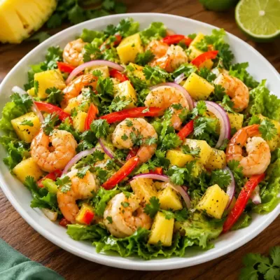 Salade Tropicale de Crevettes à l’Ananas