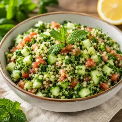 Taboulé Frais au Concombre et à la Menthe