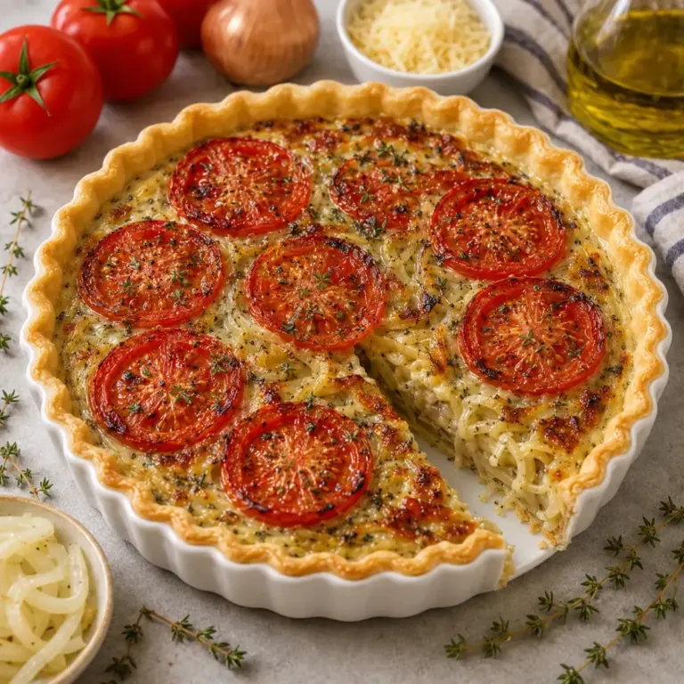 Tarte aux Tomates et Oignons Caramélisés