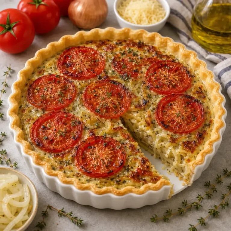 Tarte aux Tomates et Oignons Caramélisés