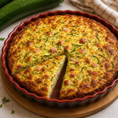 Tarte Courgettes, Jambon et Fromage Moelleuse