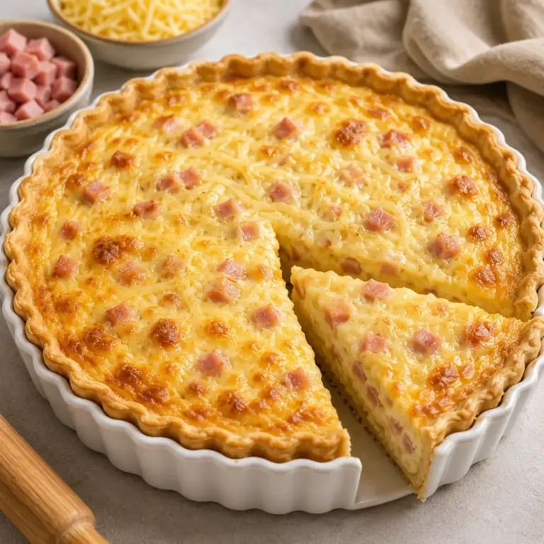 Tarte Crémeuse au Jambon et Fromage : Une Recette Familiale Incontournable