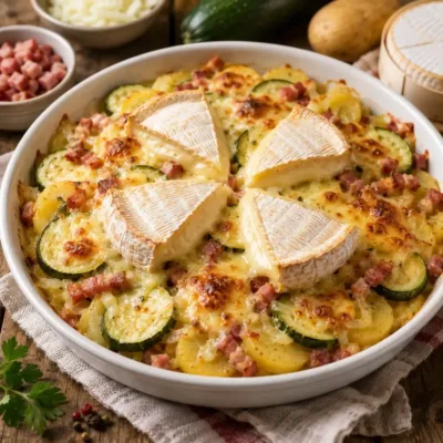 Tartiflette légère courgettes et pommes de terre