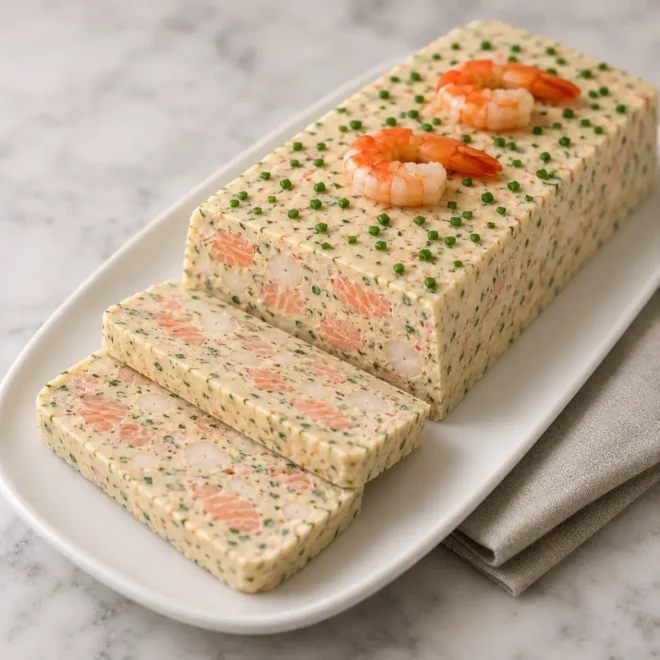 Terrine de Saumon, Crevettes et Saint-Jacques : Une Entrée Chic et Savoureuse