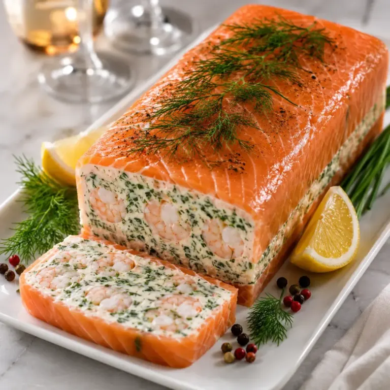 Terrine de Saumon et Crevettes aux Herbes Fraîches