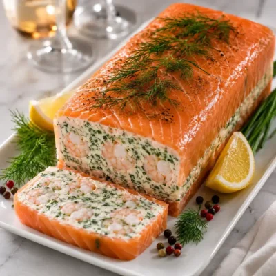 Terrine de Saumon et Crevettes aux Herbes Fraîches