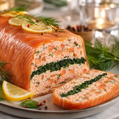 Terrine de Saumon Frais et Fumé aux Épinards