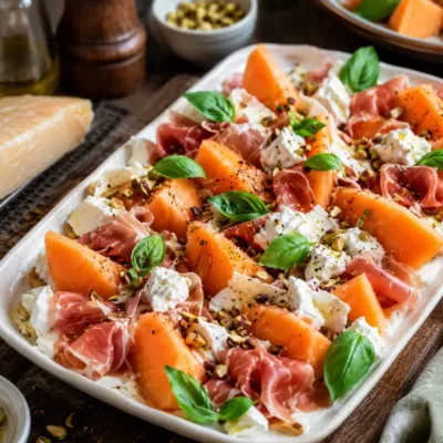 Tiramisu Estival au Melon et Jambon Cru