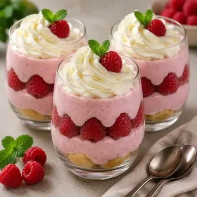 Verrines aux framboises et mousse mascarpone