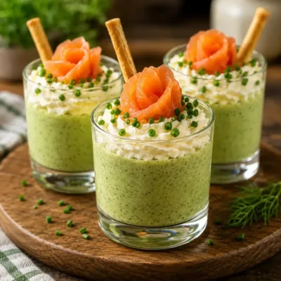 Verrines Avocat, Concombre et Saumon Fumé