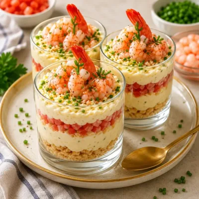 Verrines de Crevettes et Fromage Frais