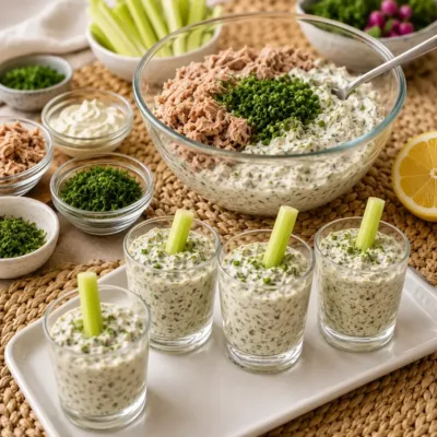 Verrines de Rillettes de Thon aux Herbes Fraîches